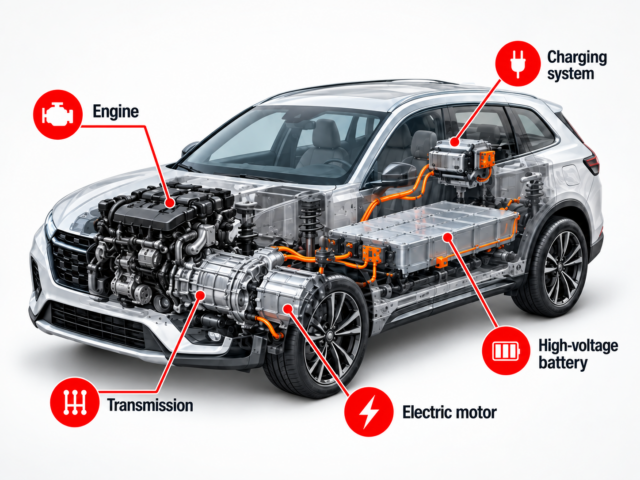 Used plug-in hybrid being assessed for battery health before purchase